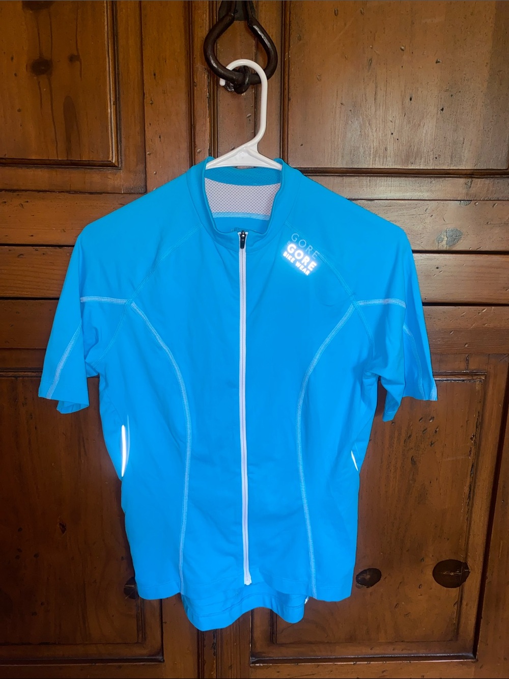 Womens GORE Bike Wear Cycling Jersey Short Sleeve Full Zip Bright Blue Large